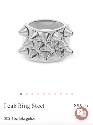 Peak Ring Steel med nitar - Cool silver ring med nitar (ej vassa) som är i storlek 19,5❤️