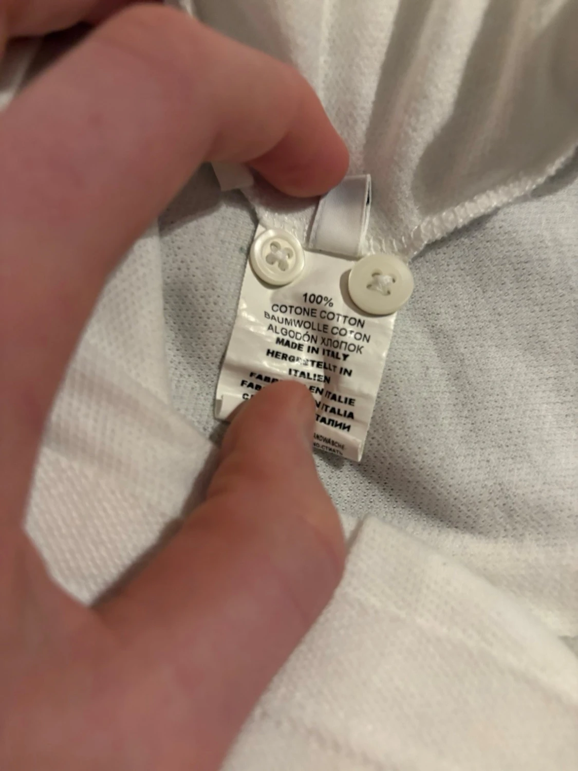 Vit långärmad gran sasso piké/ skjorta, storlek 50 i italiensk storlek - 4