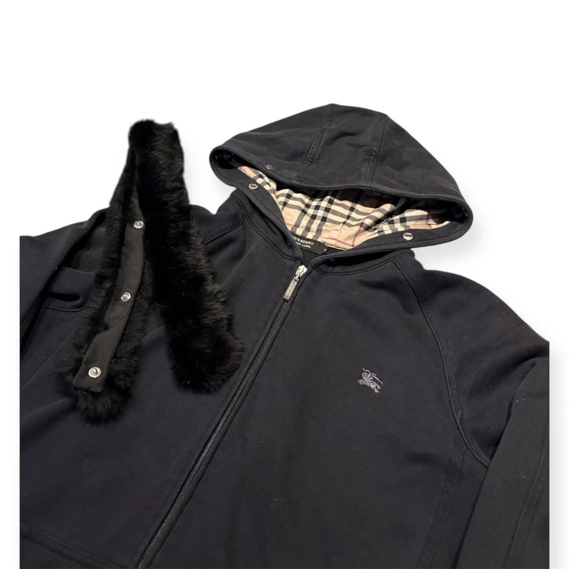 Burberry Black Label Fur Zip Hoodie - 1