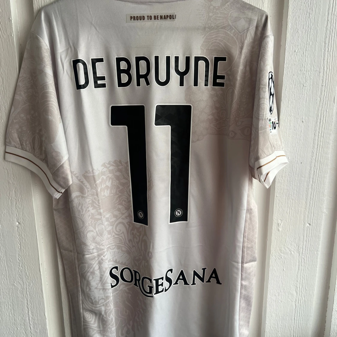 Vit Napoli fotbollströja EA7 De Bruyne - 1