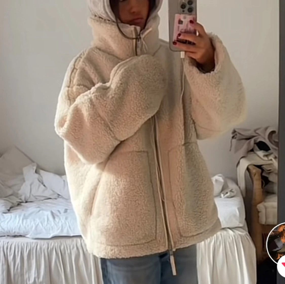 Beige teddyjacka  - 1