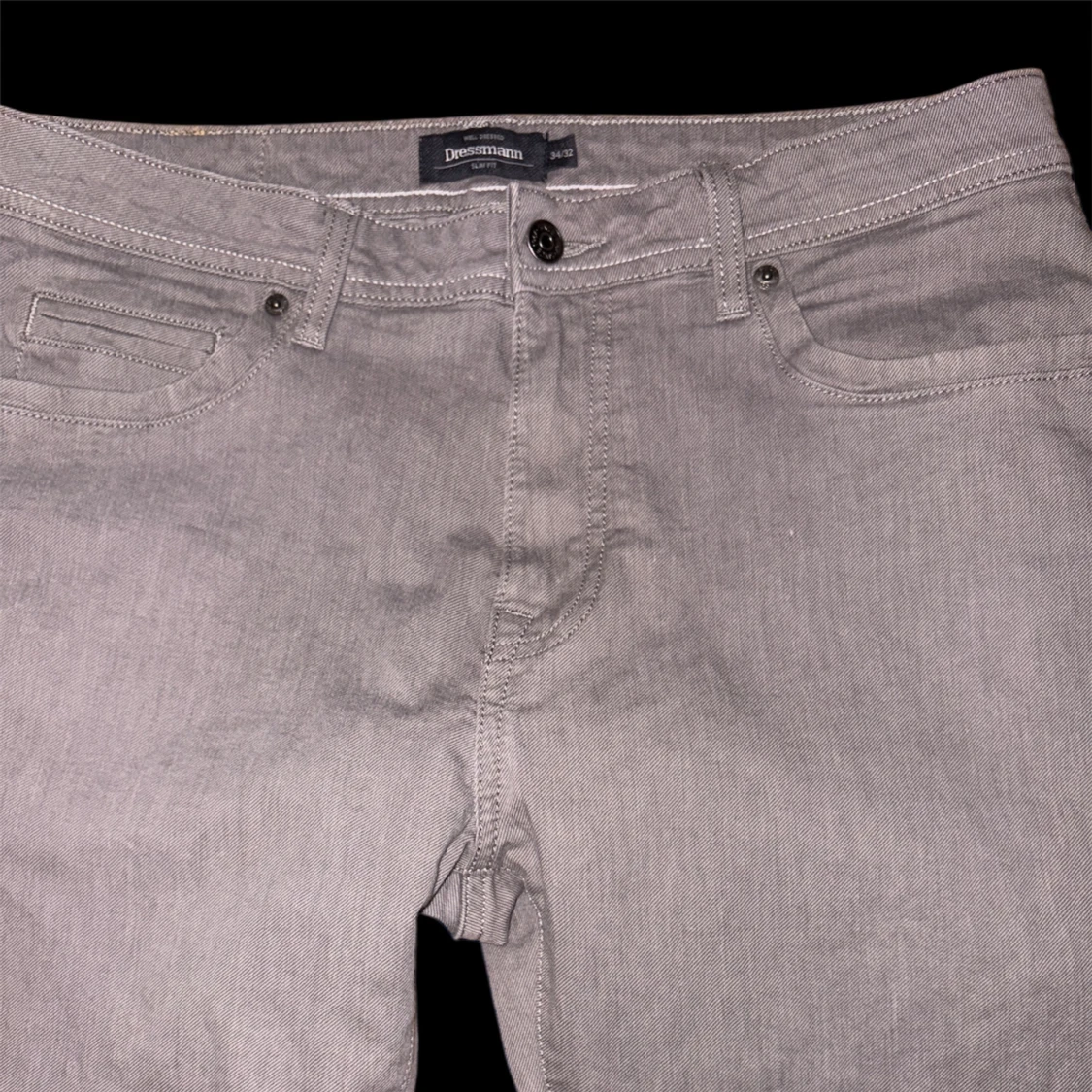 Grå slim fit jeans från Dressmann - 1