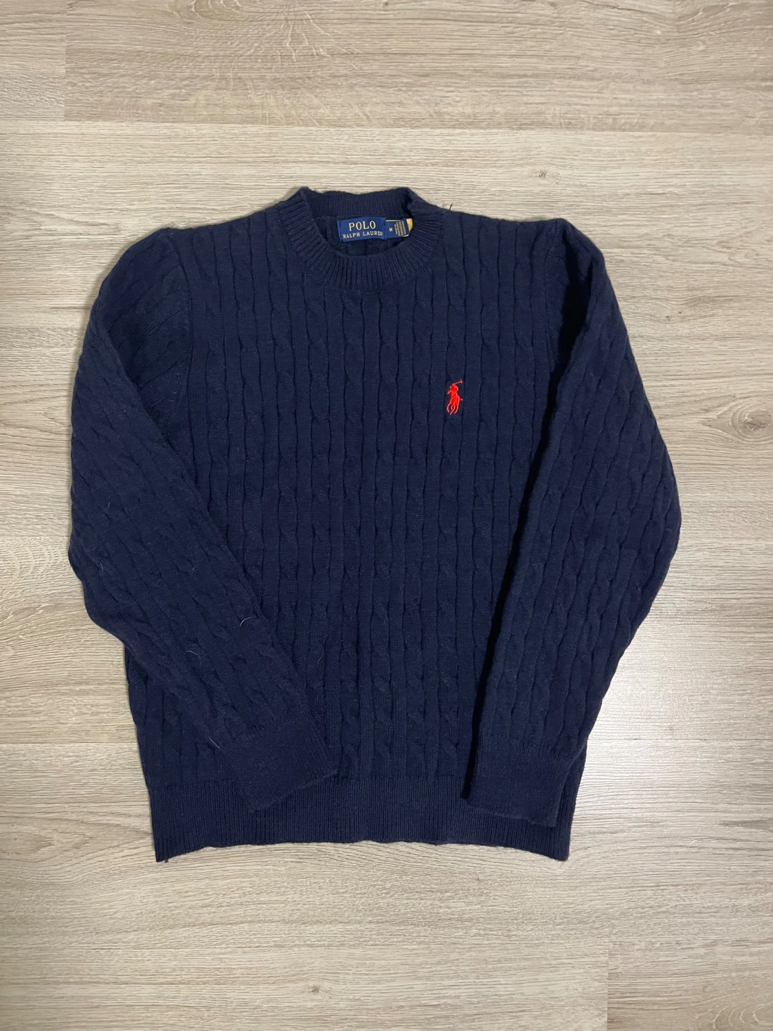 Mörkblå stickad tröja Polo Ralph Lauren