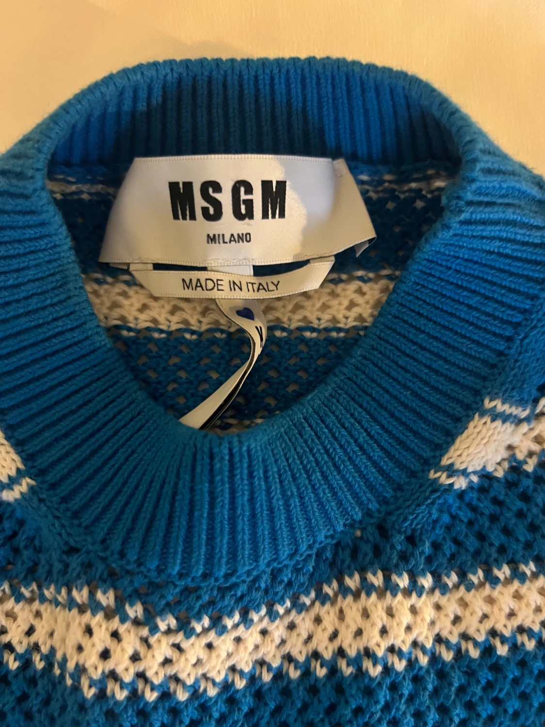 Blåvit randig stickad tröja MSGM - 2