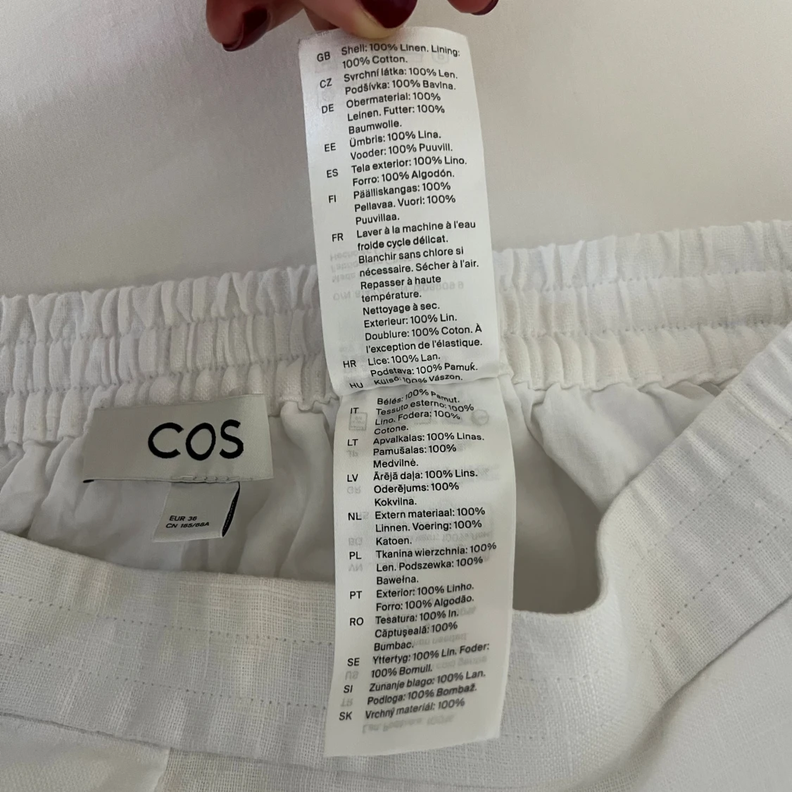 Vita linnebyxor från COS, strl 36 - 3