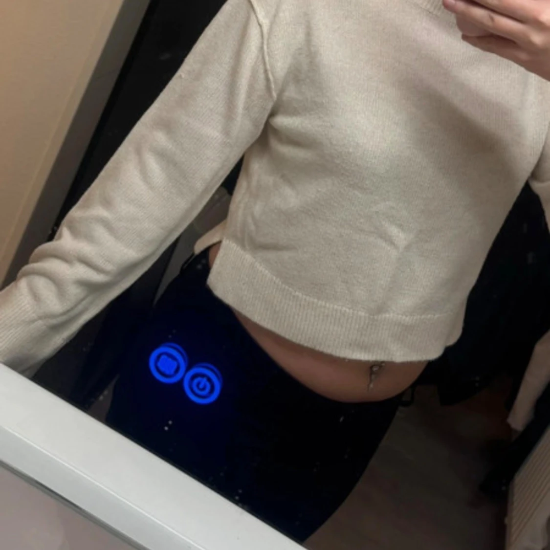 Beige stickad tröja - 1