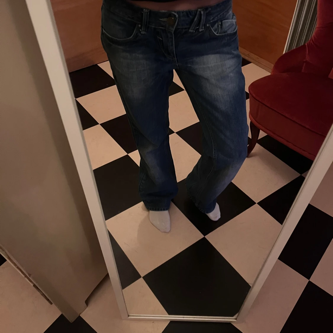 Snygga vintage blåa jeans  - 1