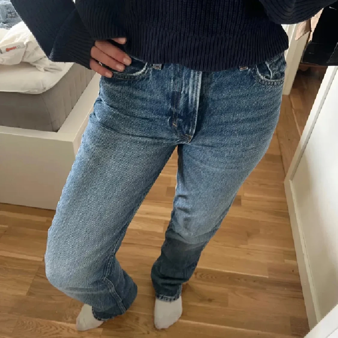 blå jeans straight fit - 1