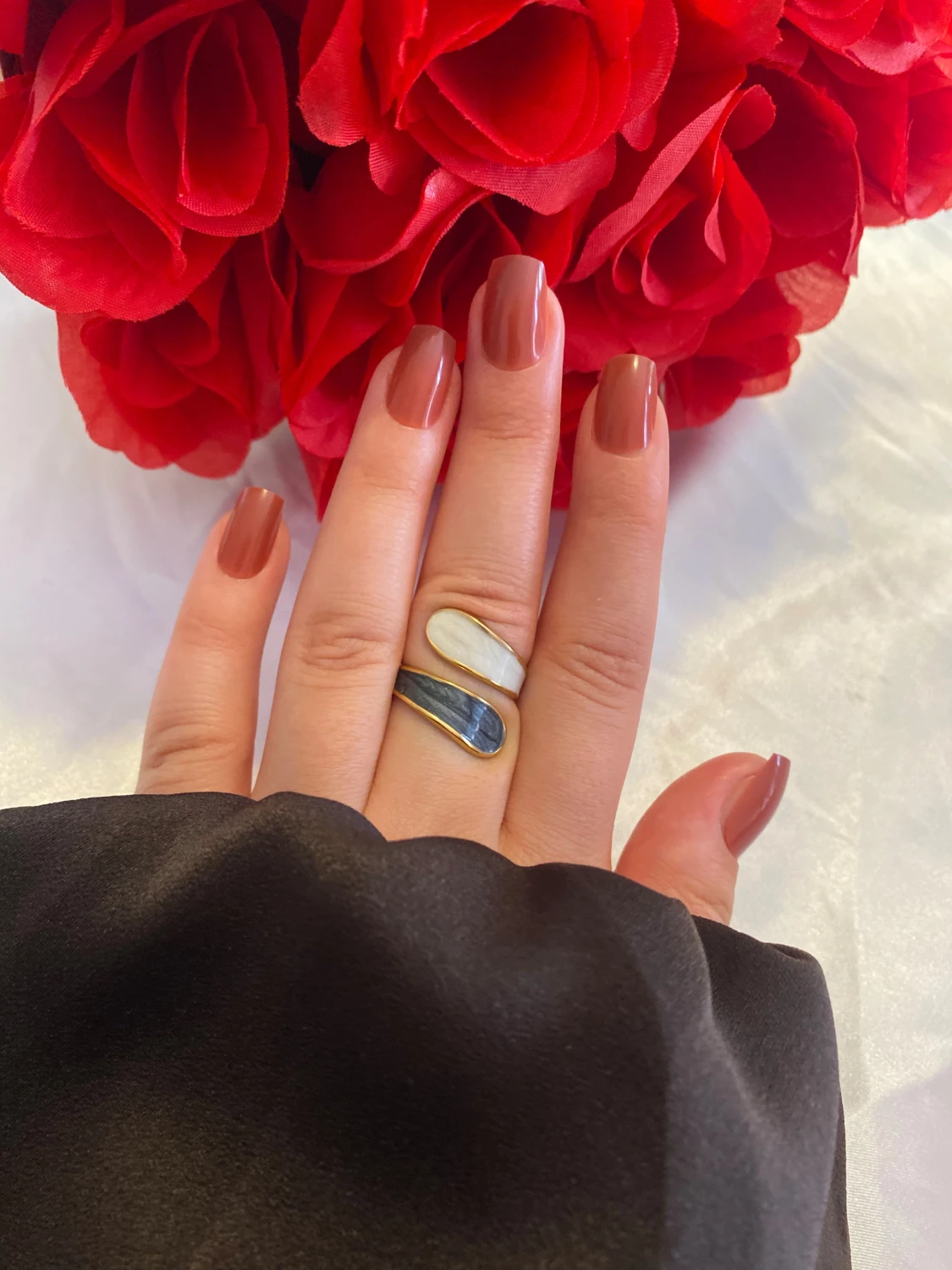 Unik guldpläterad statementring - 3