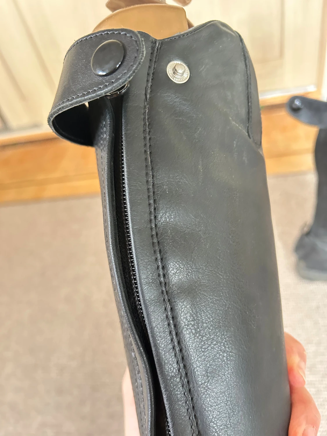 Svarta ridstövlar från CRW i skinn  - 5