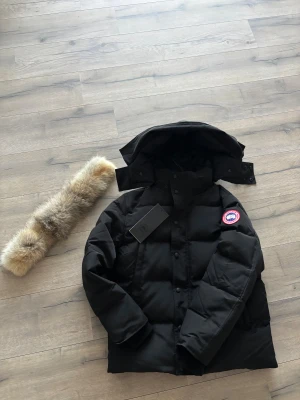 Svart dunjacka från Canada Goose - Säljer nu min canada goose wyndham jacket då jag behöver pengarna, knappt hunnit använda den då jag bara haft den i en månad. Jackan ser helt ny ut och taggar o päls medföljer självklart. Hör av er vid minsta fundering och kom ihåg att priset går att diskutera vid snabbt köp:)