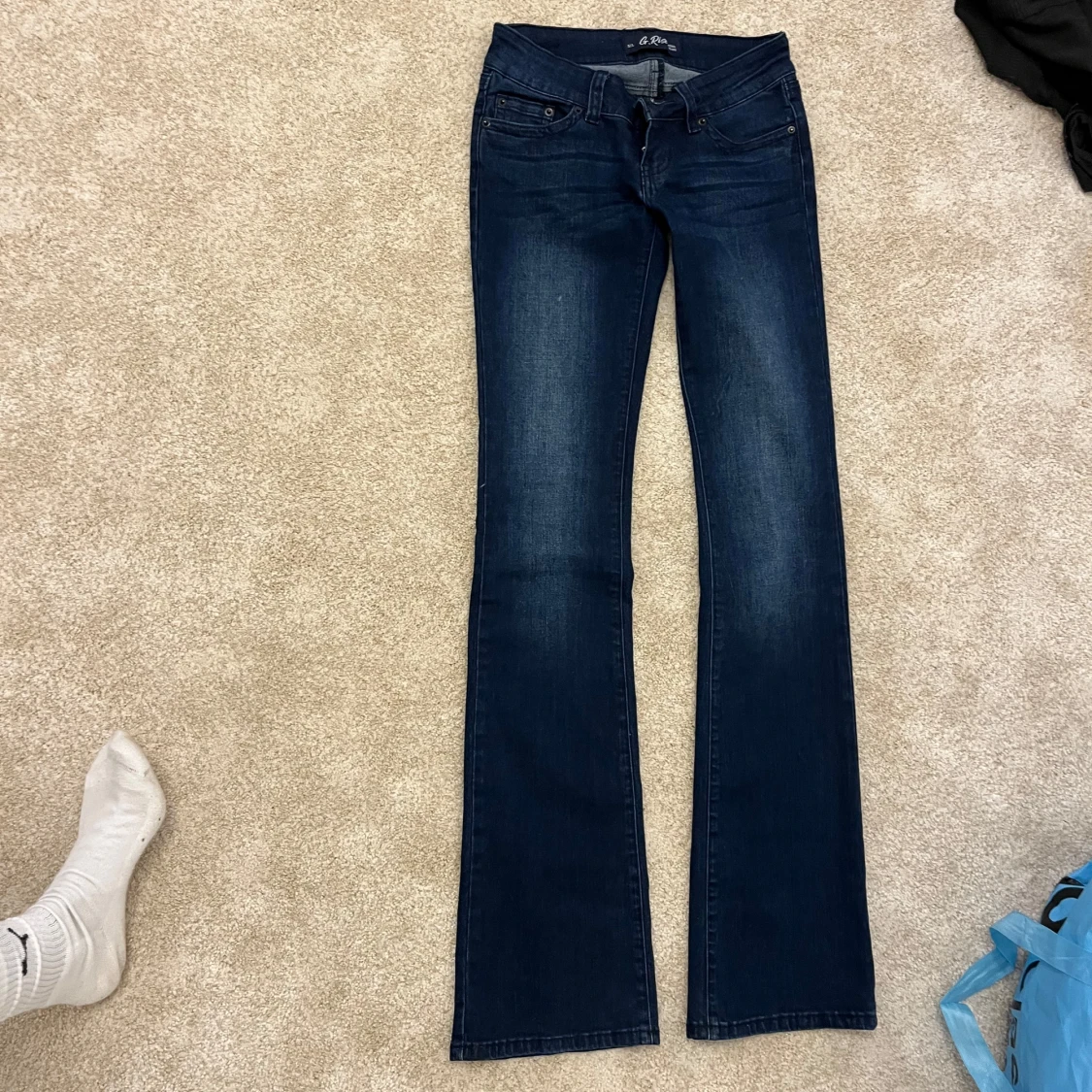 Mörkblå bootcut jeans G rise
