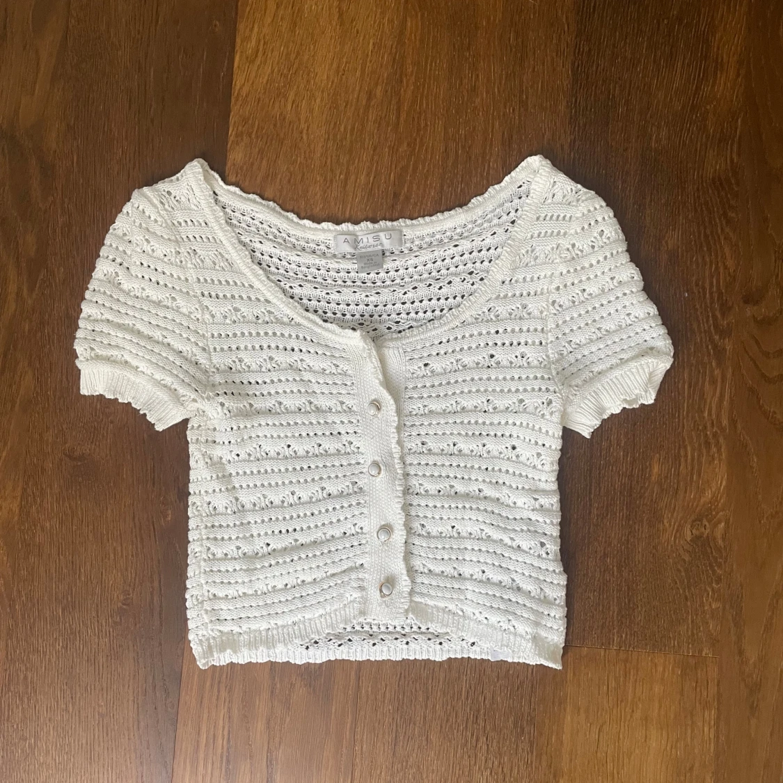 Vit stickad blus från Amisu - 2