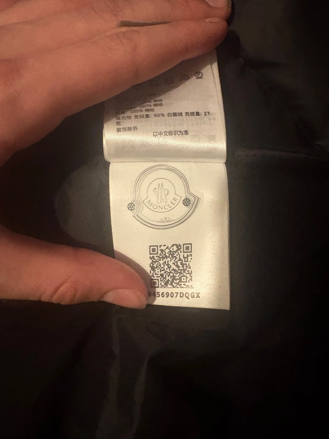 Svart Moncler dunjacka med huva - 3