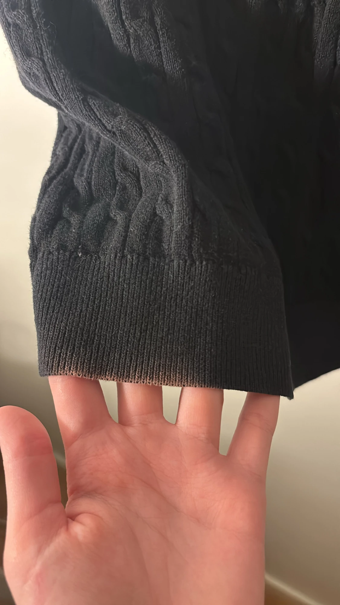 Svart kabelstickad tröja Crocker M - 2