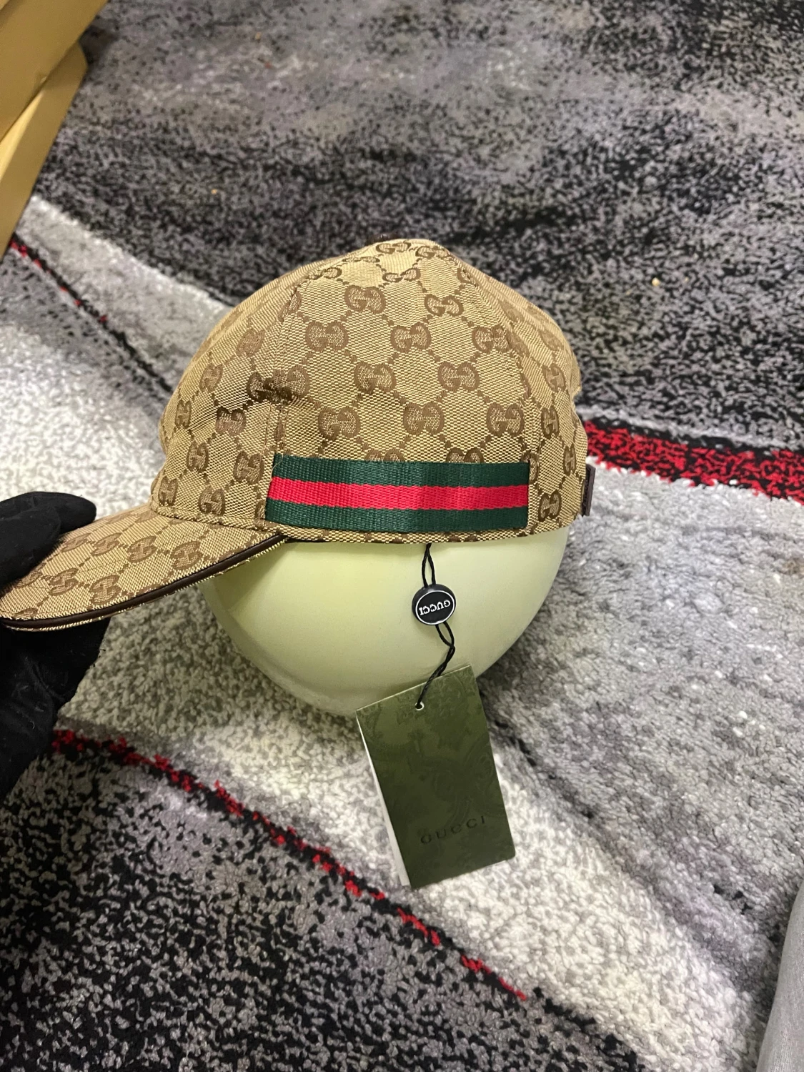 Gucci beige keps med GG-mönster - 2