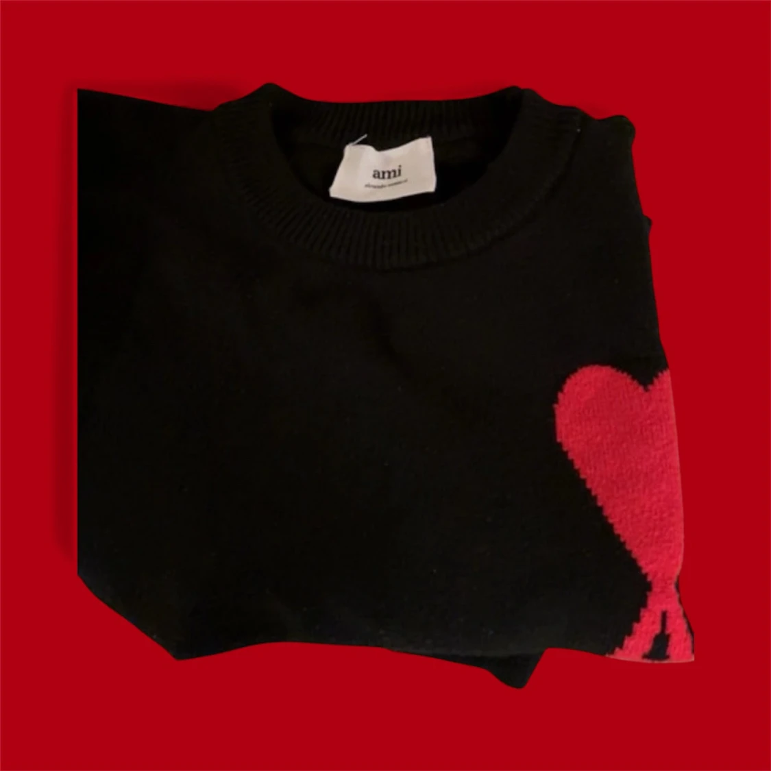 Svart stickad tröja från Ami med hjärta - 1