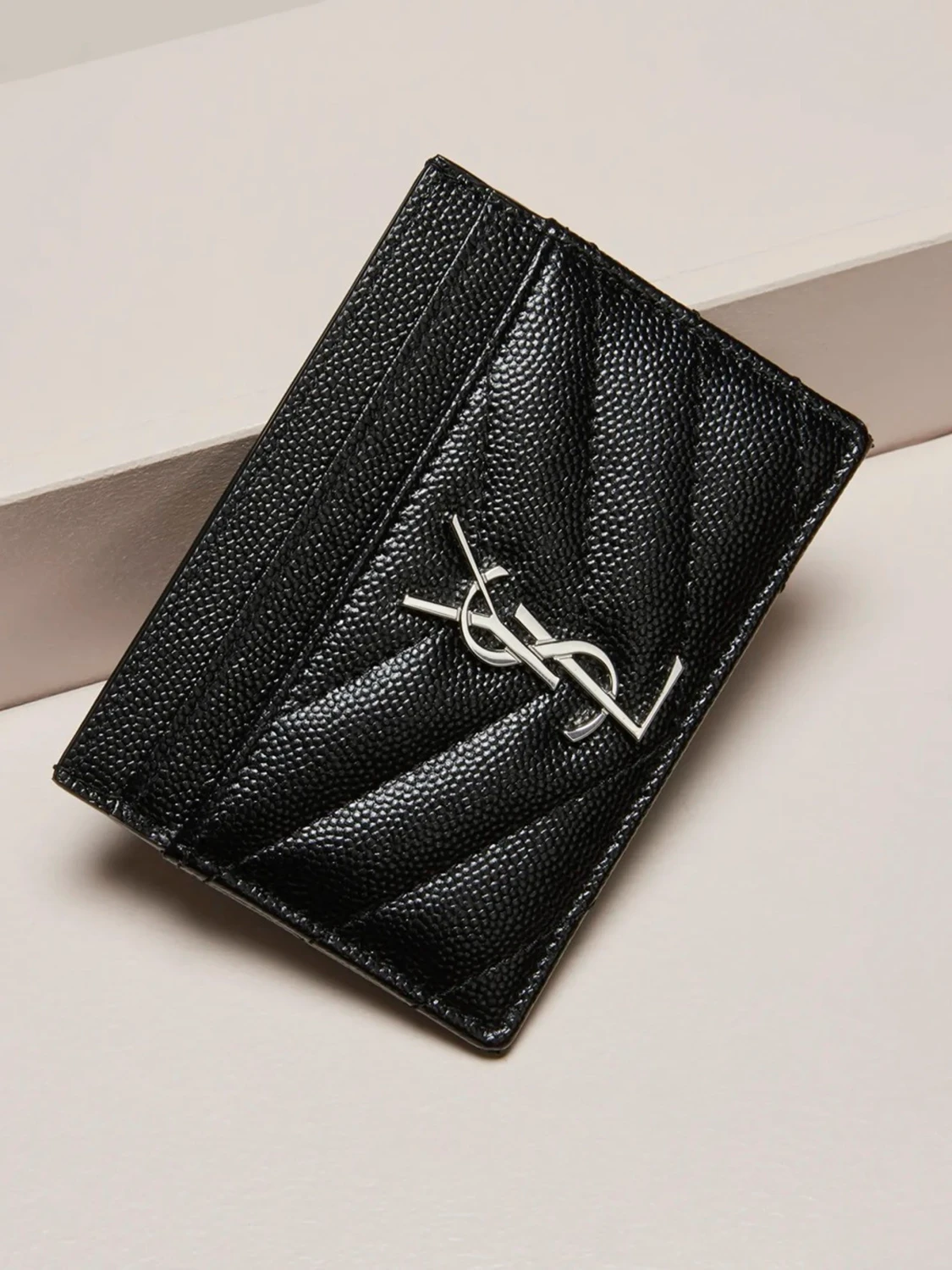 Svart quiltad plånbok från YSL