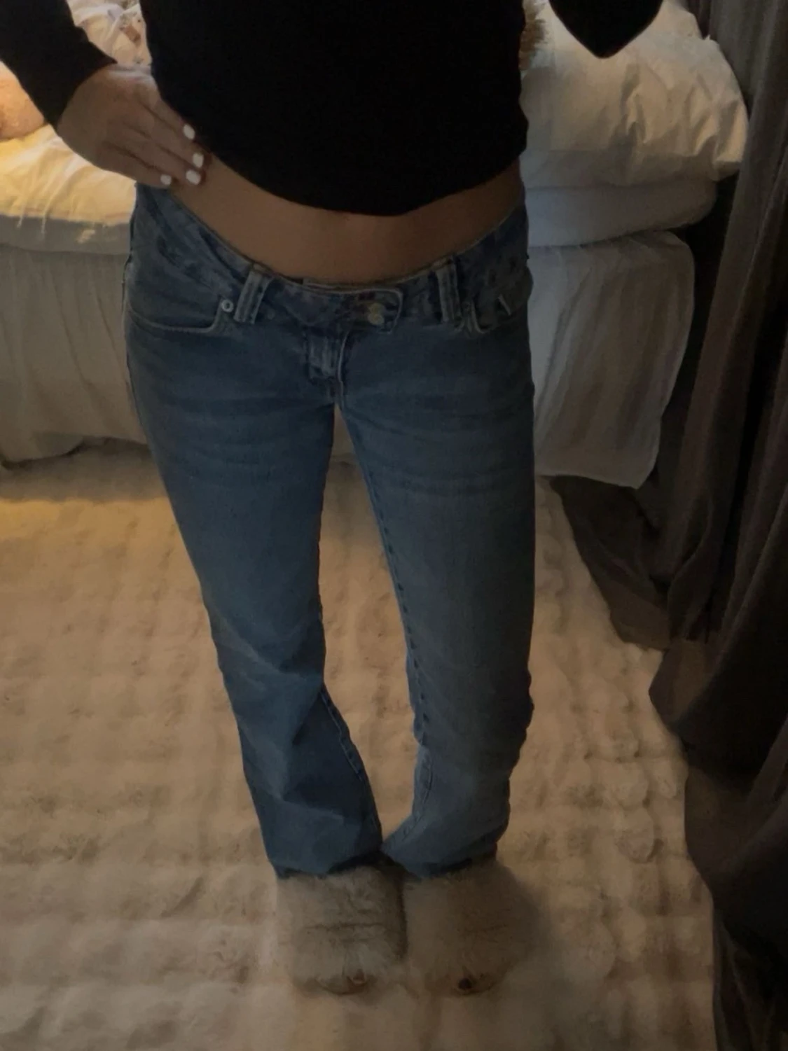 Lågmidjade blå jeans bootcut