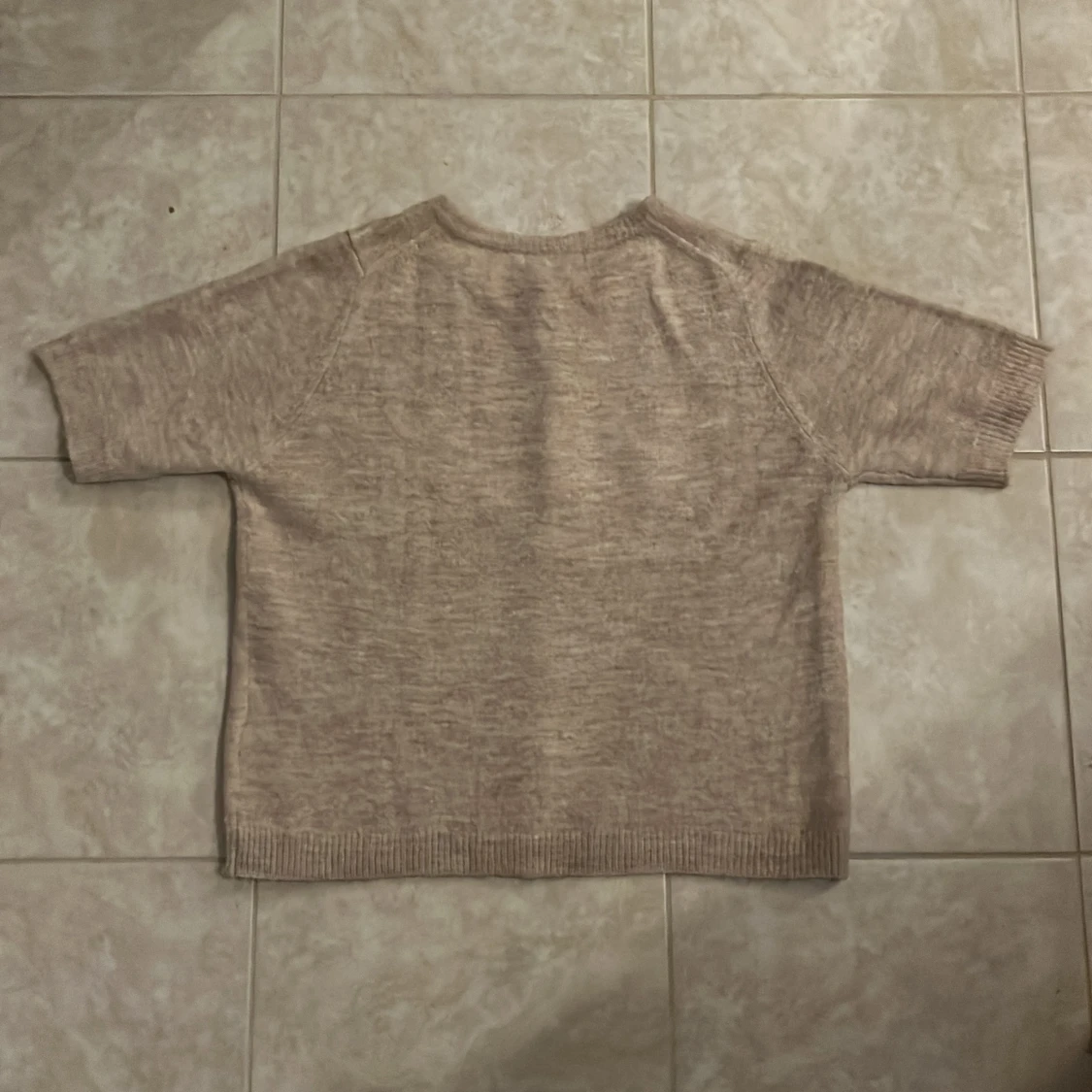 Beige stickad kofta från lager 157, S - 3