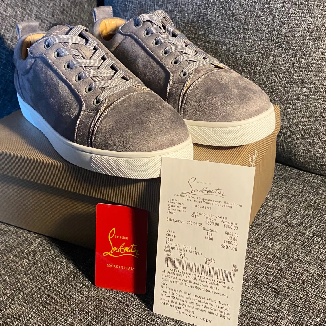 Grå mockasneakers Christian Louboutin - 3