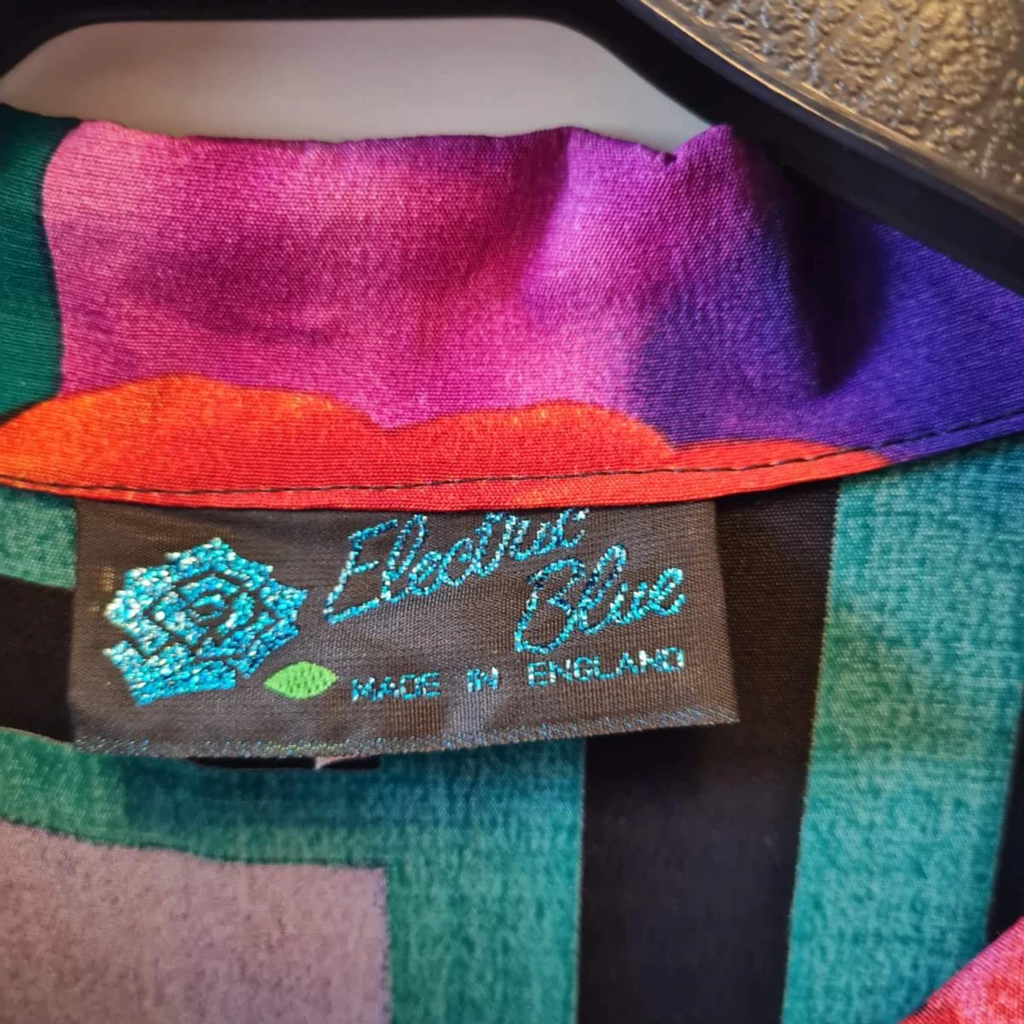 Blommig blus Electric Blue retro strl 12 - 2