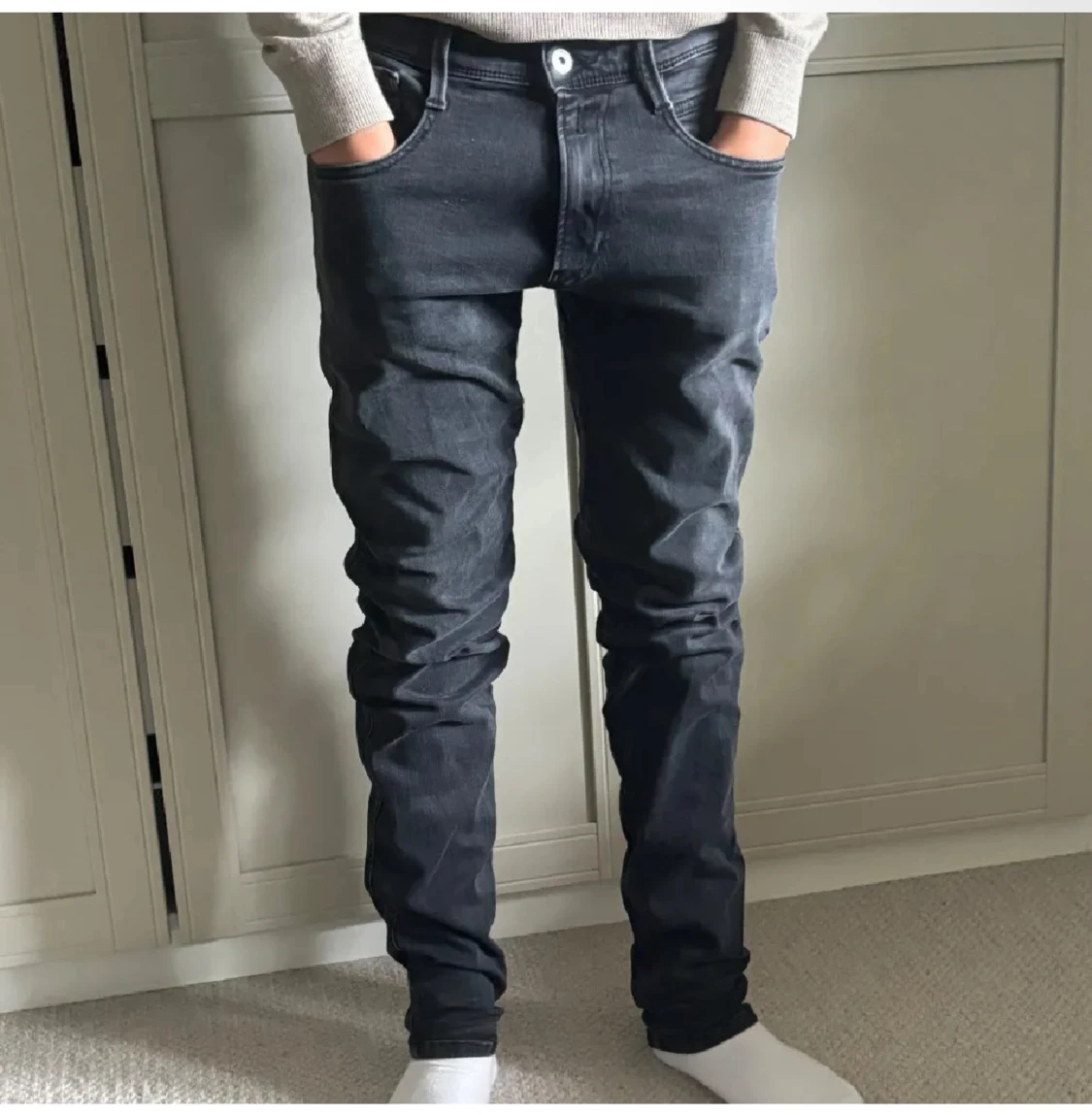 Replay Anbass svarta jeans, storlek 31/34