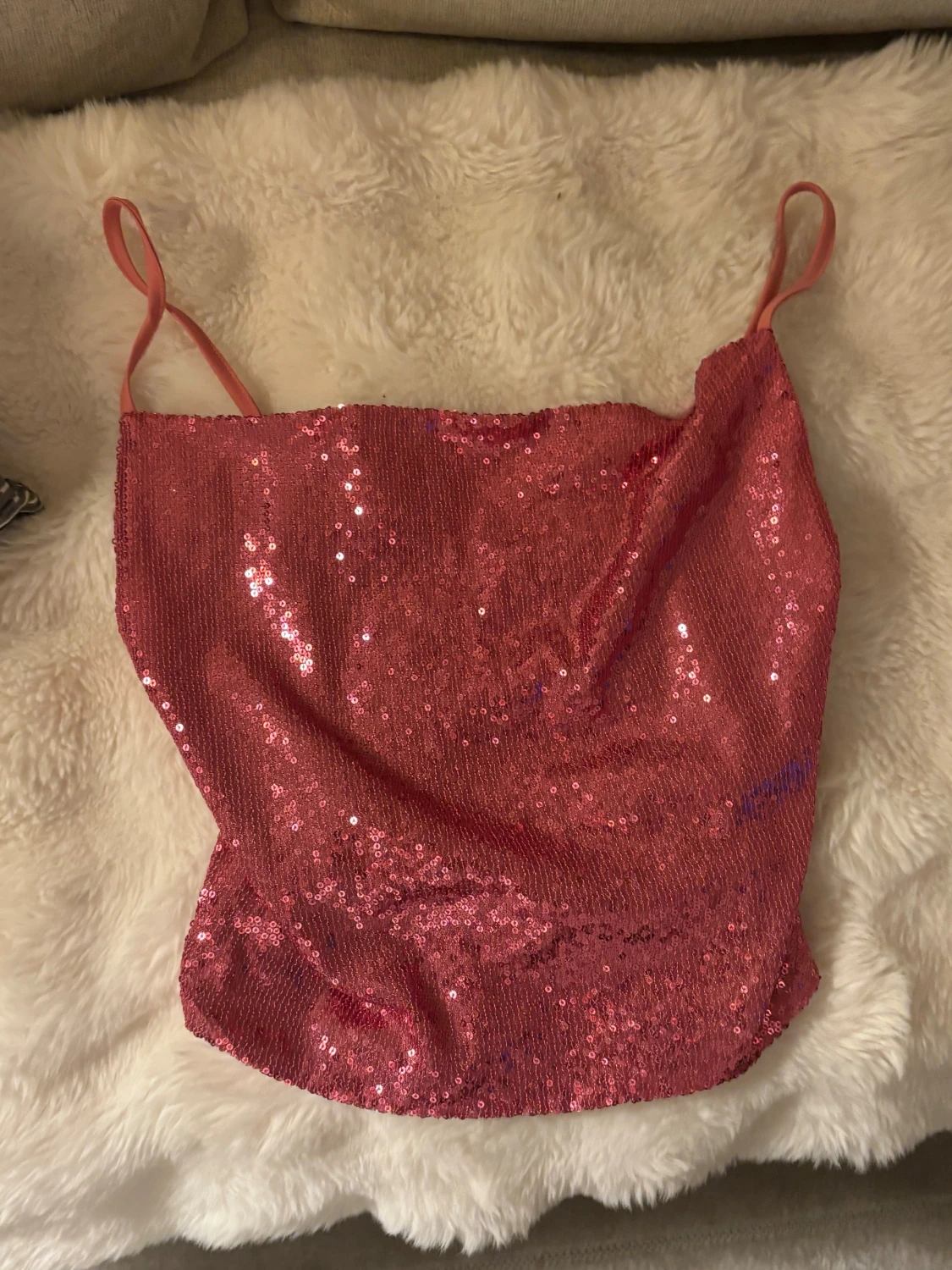 Rosa glittrig topp - 1