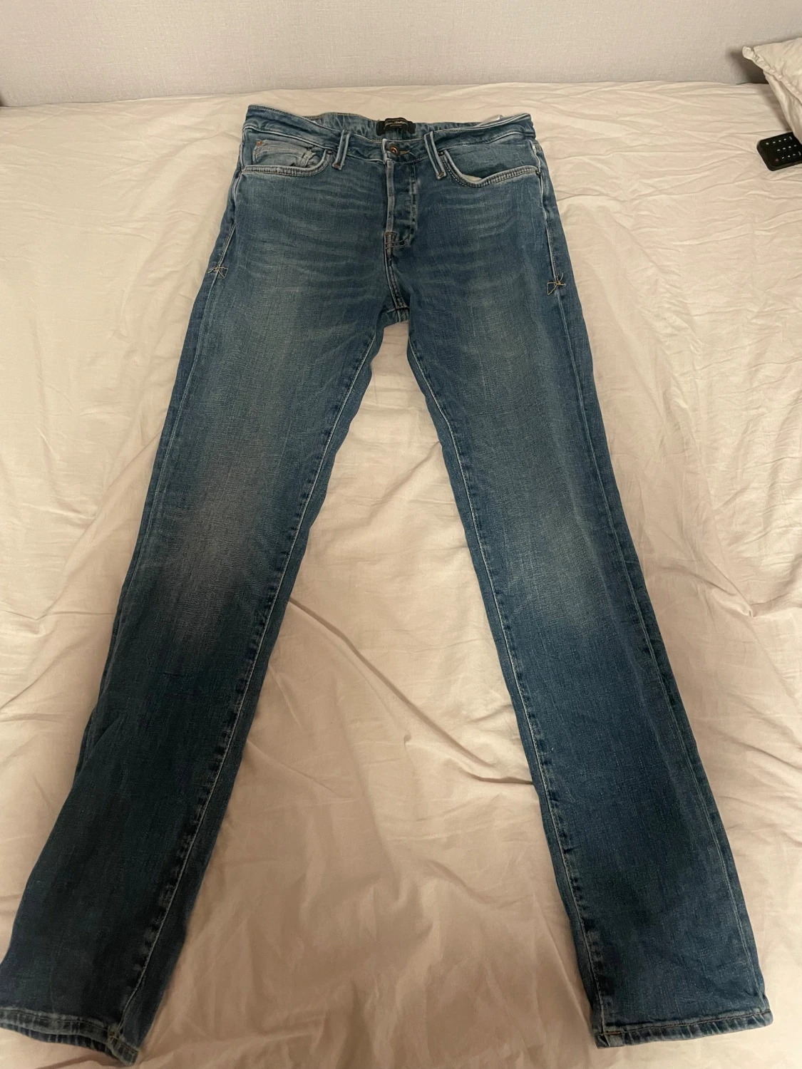 Blå jeans från Jack & Jones Slim Straight/Tim