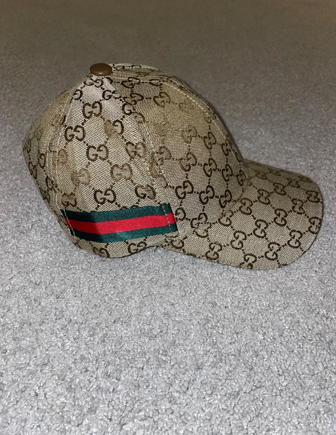  beige keps med GG-mönster - 1