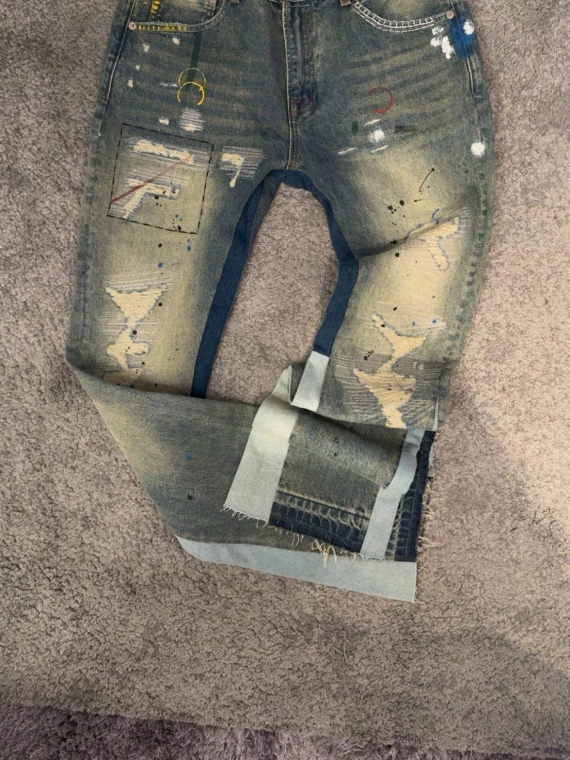 Blå flared jeans - 2