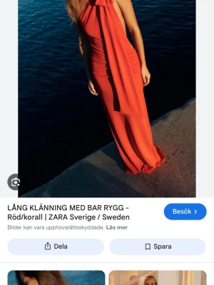 SÖKER!! Orange klänning Zara lång klänning med bar rygg - Söker denna i stl S!!