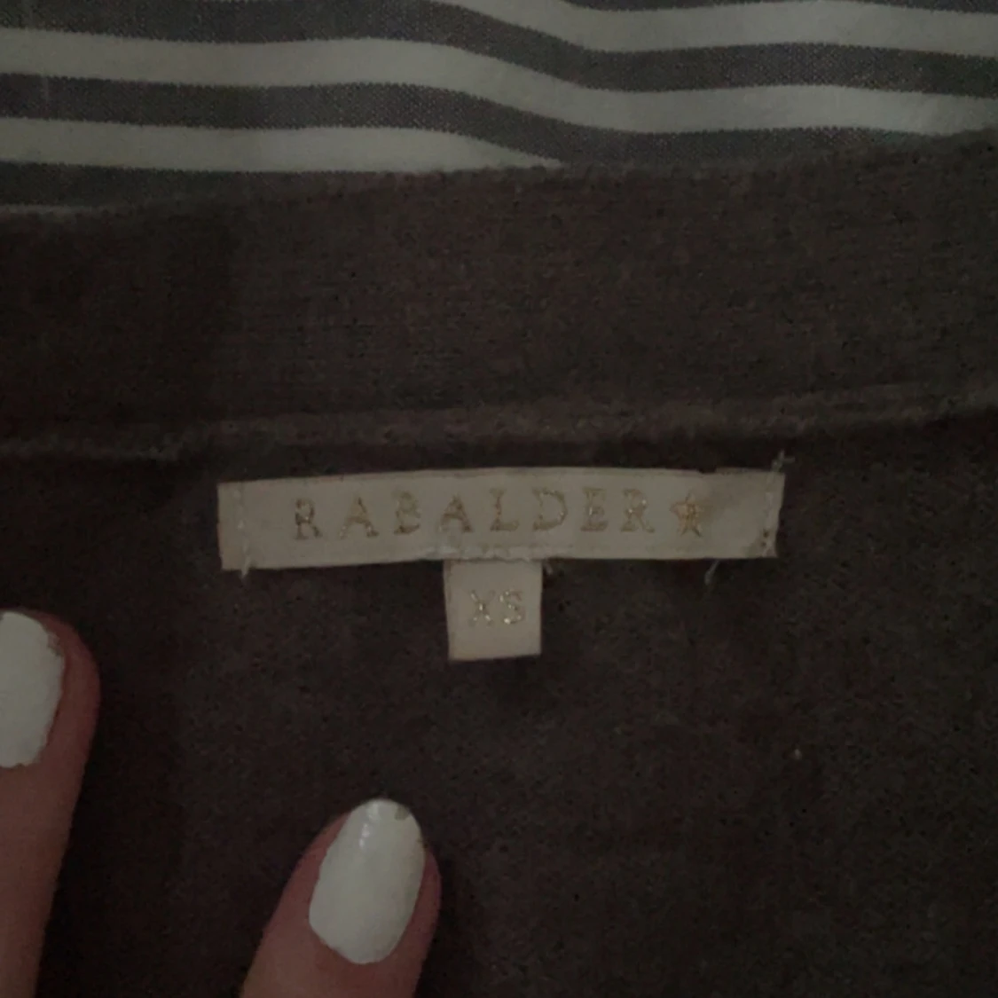 Beigegrå omlottkofta med knytband - 3