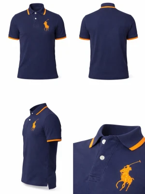 Ralph Lauren Retro Polo Shirt - Vintage Ralph Lauren polo shirt with a bold retro design that stands out from modern releases. A rare and increasingly hard-to-find piece today, especially in this colorway and style. Features a few small pinholes and a loose thread, barely noticeable when worn and consistent with the garment’s age, adding to its authentic vintage character. Fits an Medium. Model is 183 cm, 88 kg. We are Located in Sweden.