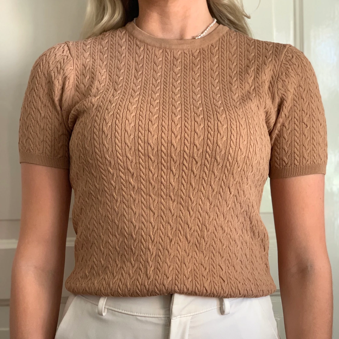 Brun stickad topp