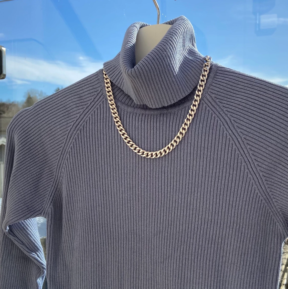 Ljusblå polokrage  - 90