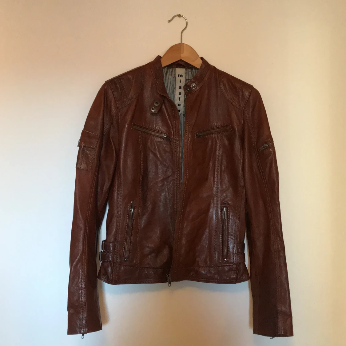 Äkta mission ”biker”-skinnjacka - 90