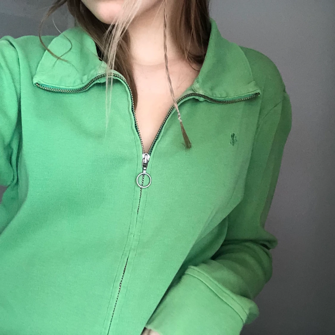 Grön vintage ziptröja  - 90