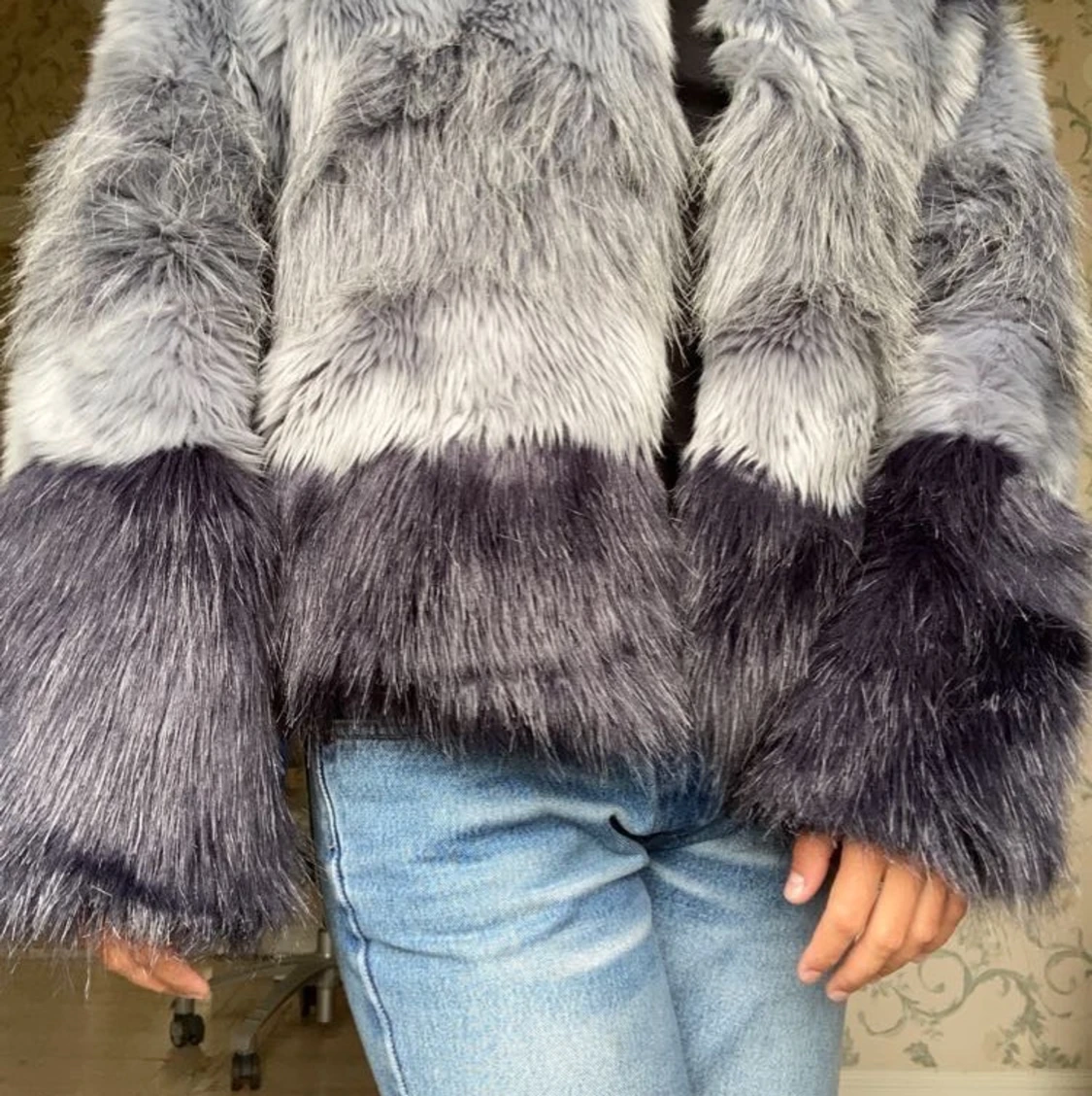 Lila grå pälsjacka❤️ - 91