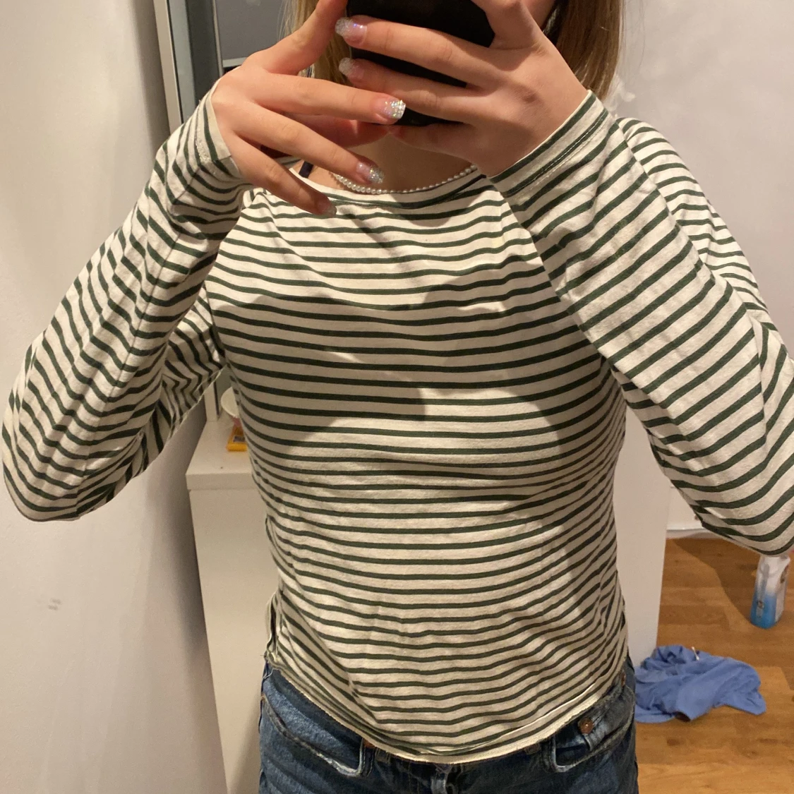 Randig långärmad tröja - 90