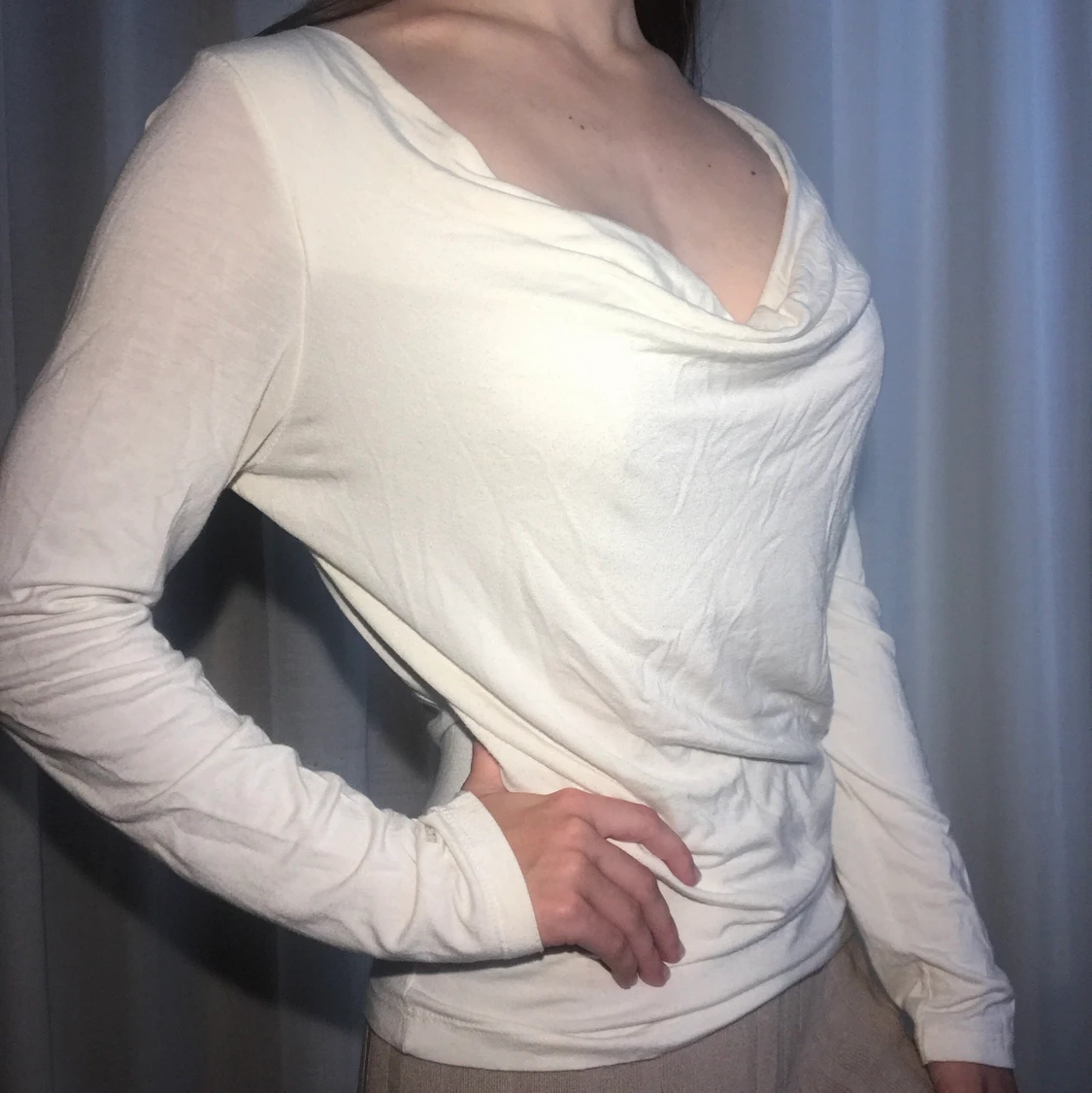 Vit långärmad topp