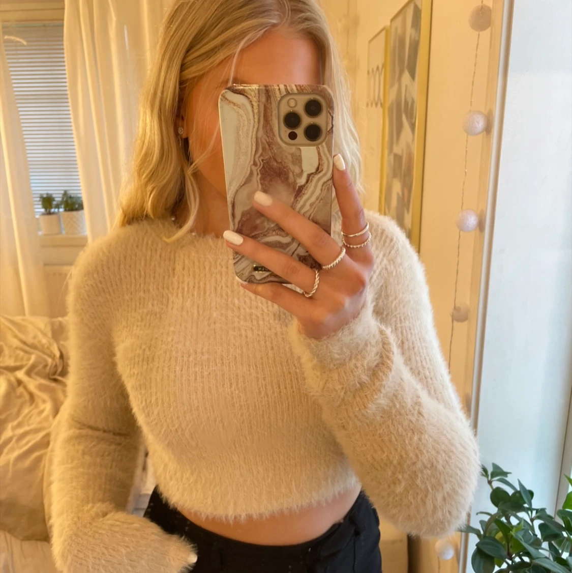 Beige lurvig tröja🤍🤍 - 91