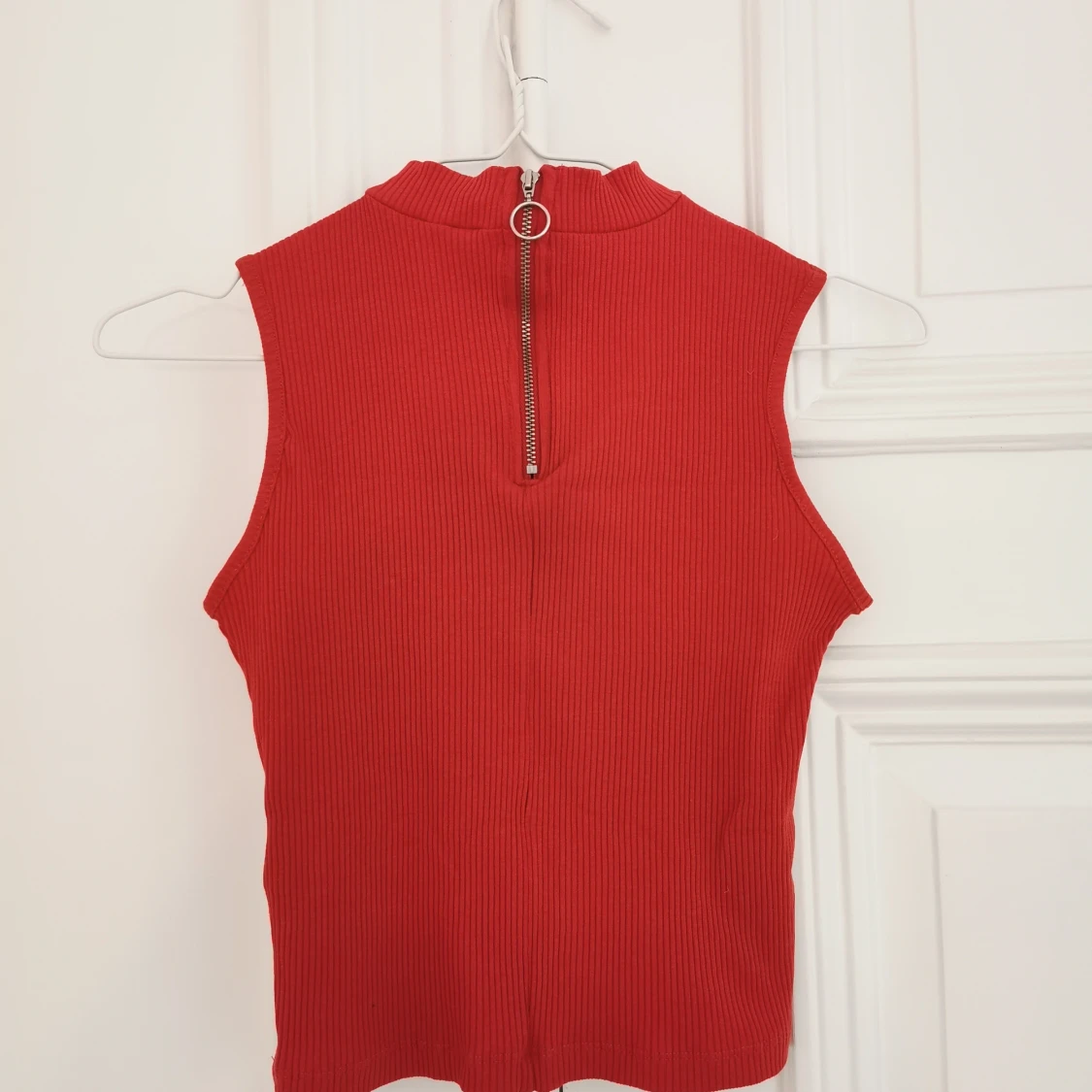 Kort linne med polo och dragkedja - 90