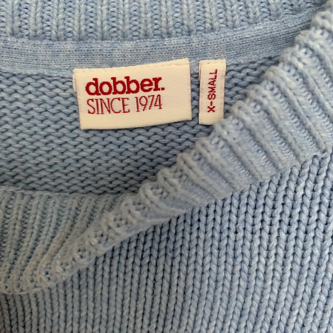 Blå stickad tröja  - 90