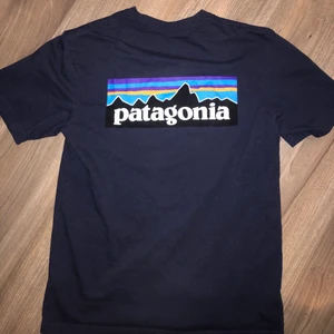 Patagonia T-shirt strlk S - En mörkblå/marinblå patagonia T-shirt i storlek S. Superfint tryck på ryggen (bild 1). Väl använd men i superfint skick 💗