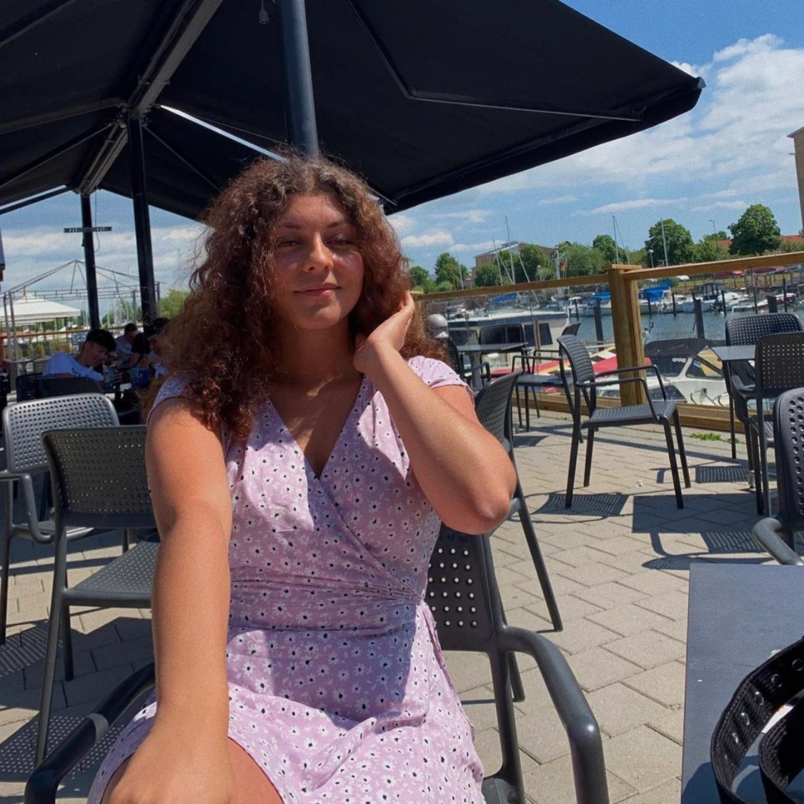 Lila omlottklänning - 90