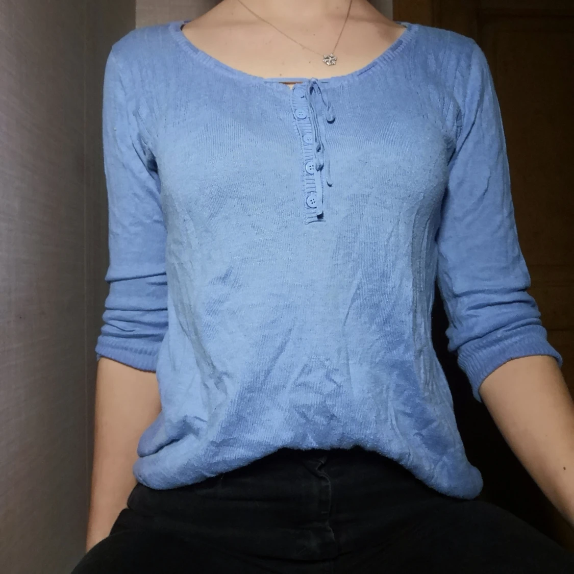 Ljusblå tröja storlek S - 90