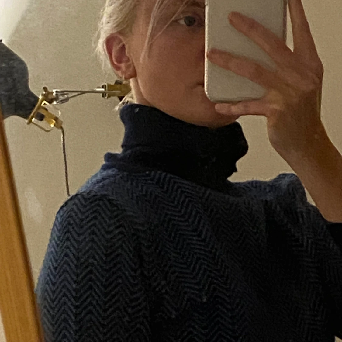 Knit wear stickad blå tröja - 91