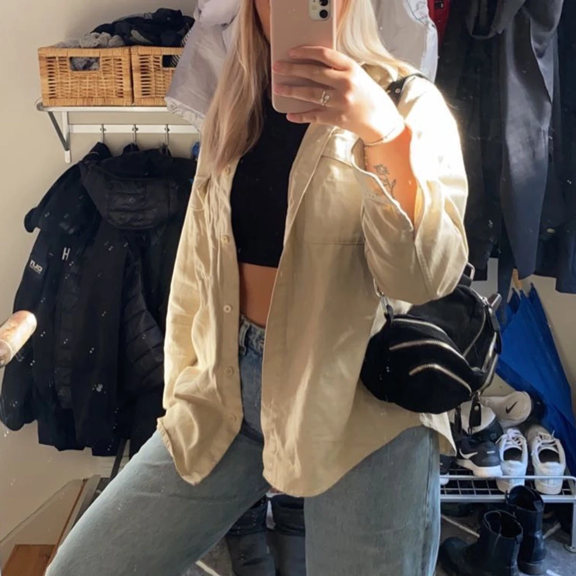 Beige skjortjacka - 90