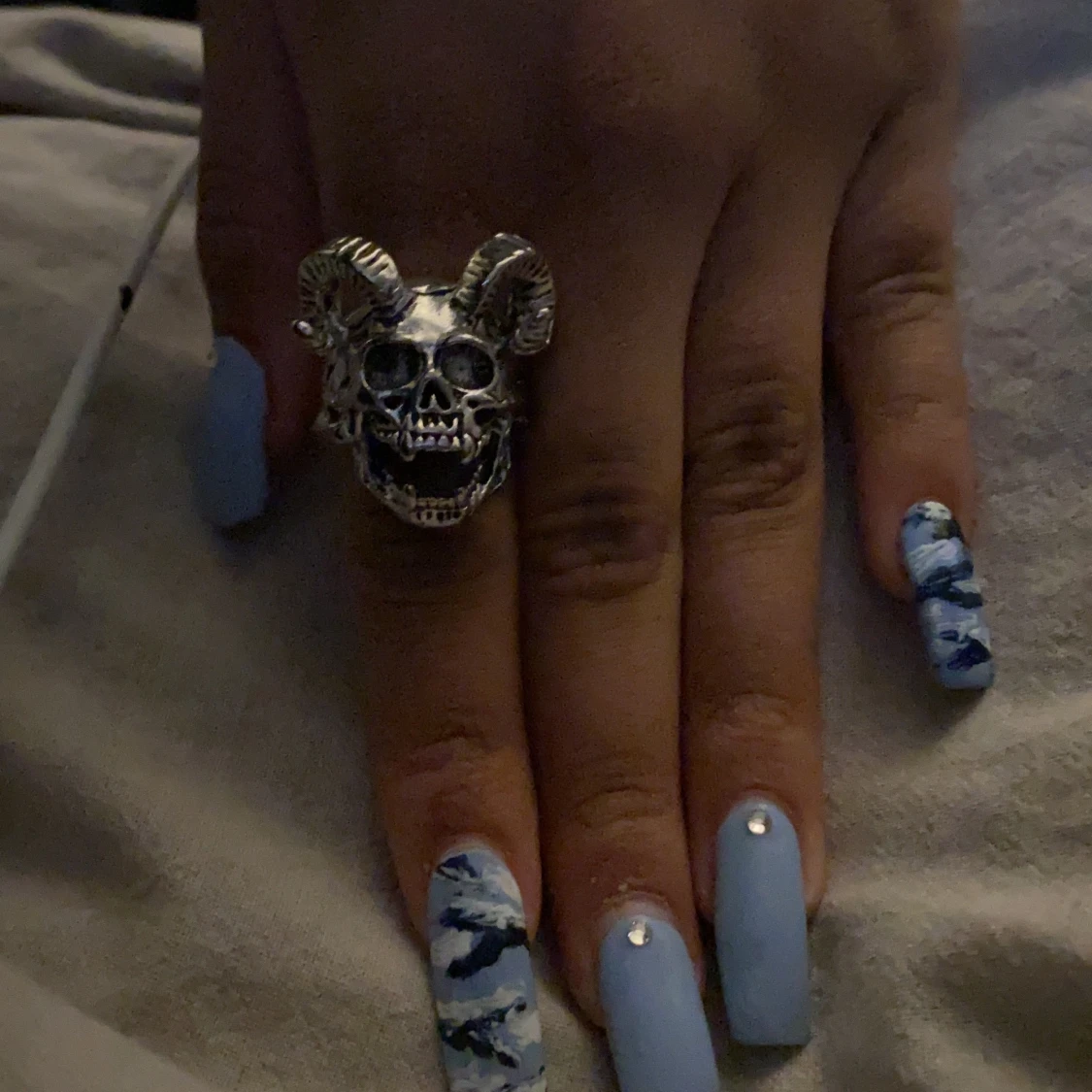 Ball dödskalle ring - 91